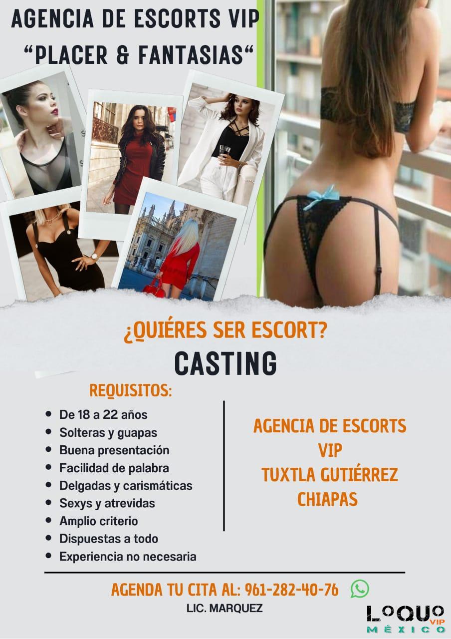 Agencias Escorts Chiapas: Agencia de escorts VIP Placer y Fantasías Solicitamos Chicas